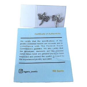 RB Gems Silver Dragonfly Earrings